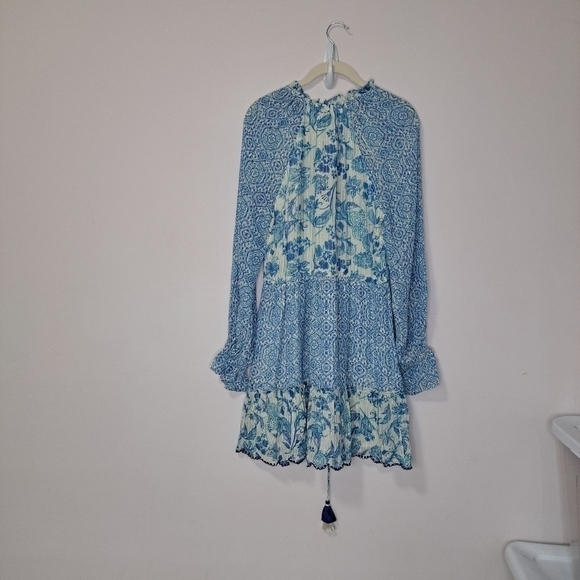 Hemant & Nandita Kaiyo blue floral dress XS NWT - Picture 3 of 8